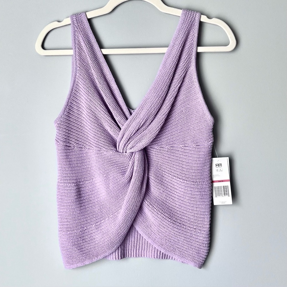 Robert Rodriguez Joyce Twist Front Knit Sweater Tank | Lavendar Frost | XS - Picture 2 of 9